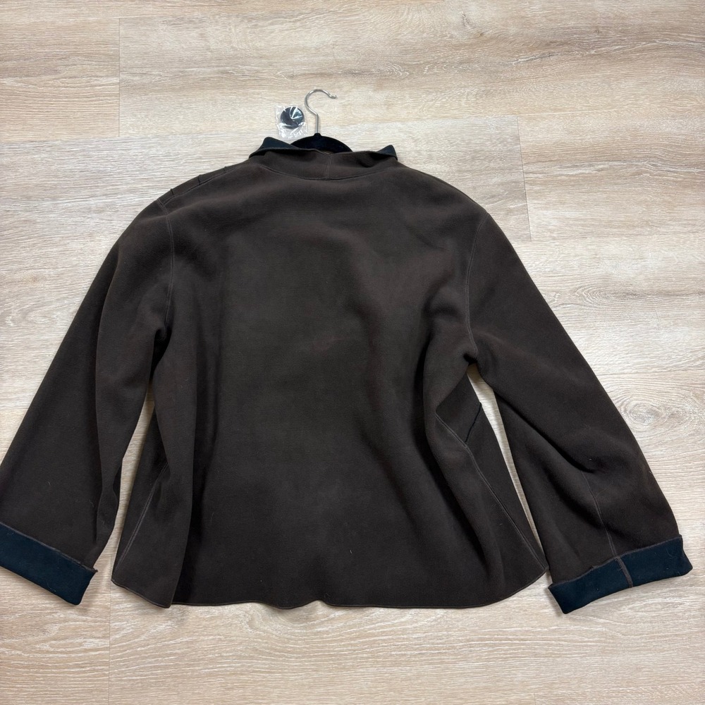 NWT Renee Lamor Reversible Fleece Jacket Women's‎ Large Color Black/Brown - Picture 5 of 5